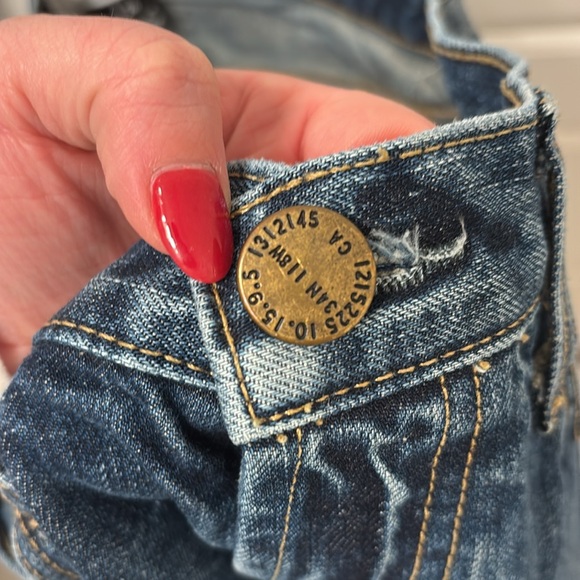 Anthropologie Current/Elliott The Selvedge Taper Hemet Cuffed Denim Jeans - Picture 6 of 8